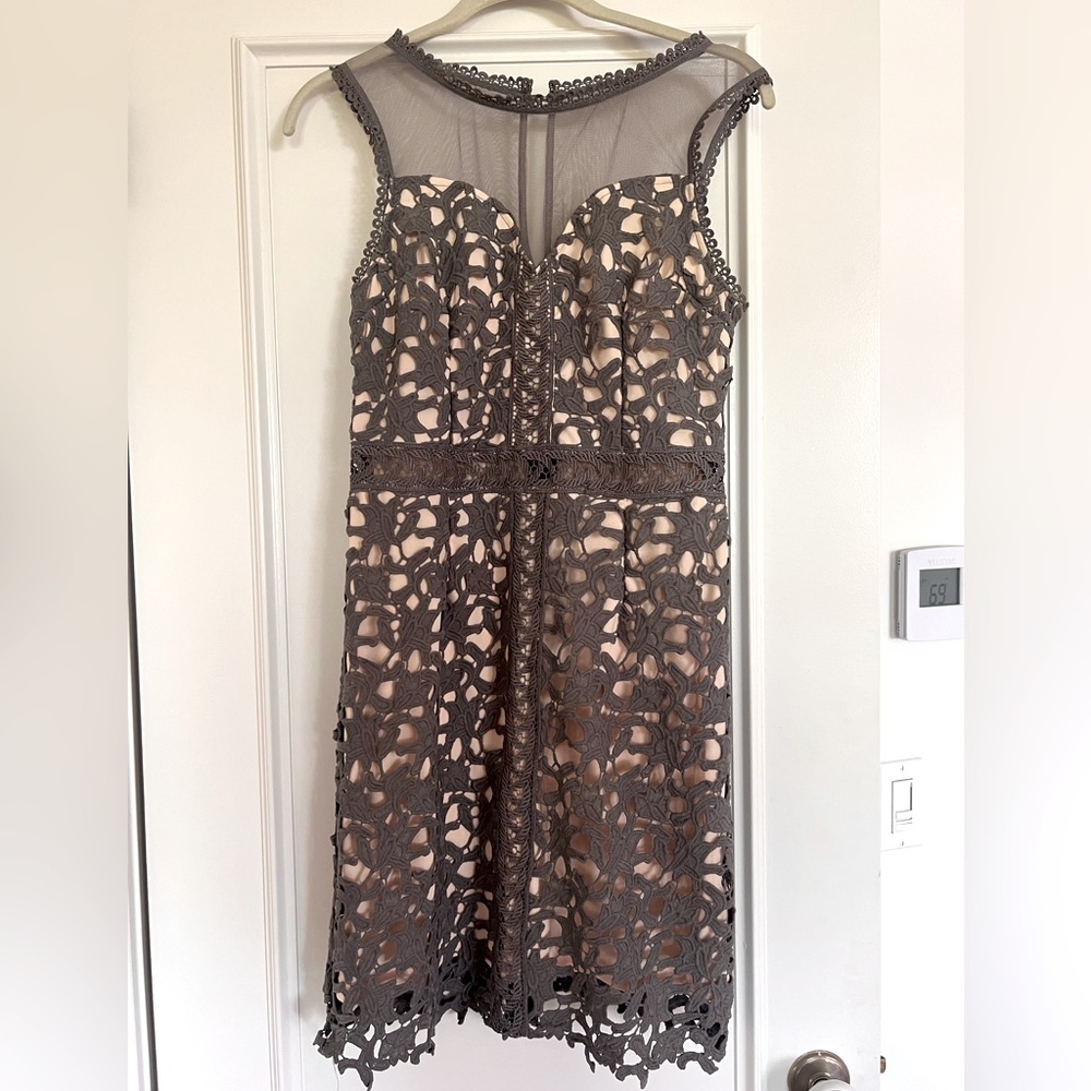 Alya mini lace dress in grey
